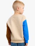 Lindex Kids' Dragon Motif Colour Block Sweatshirt, Beige