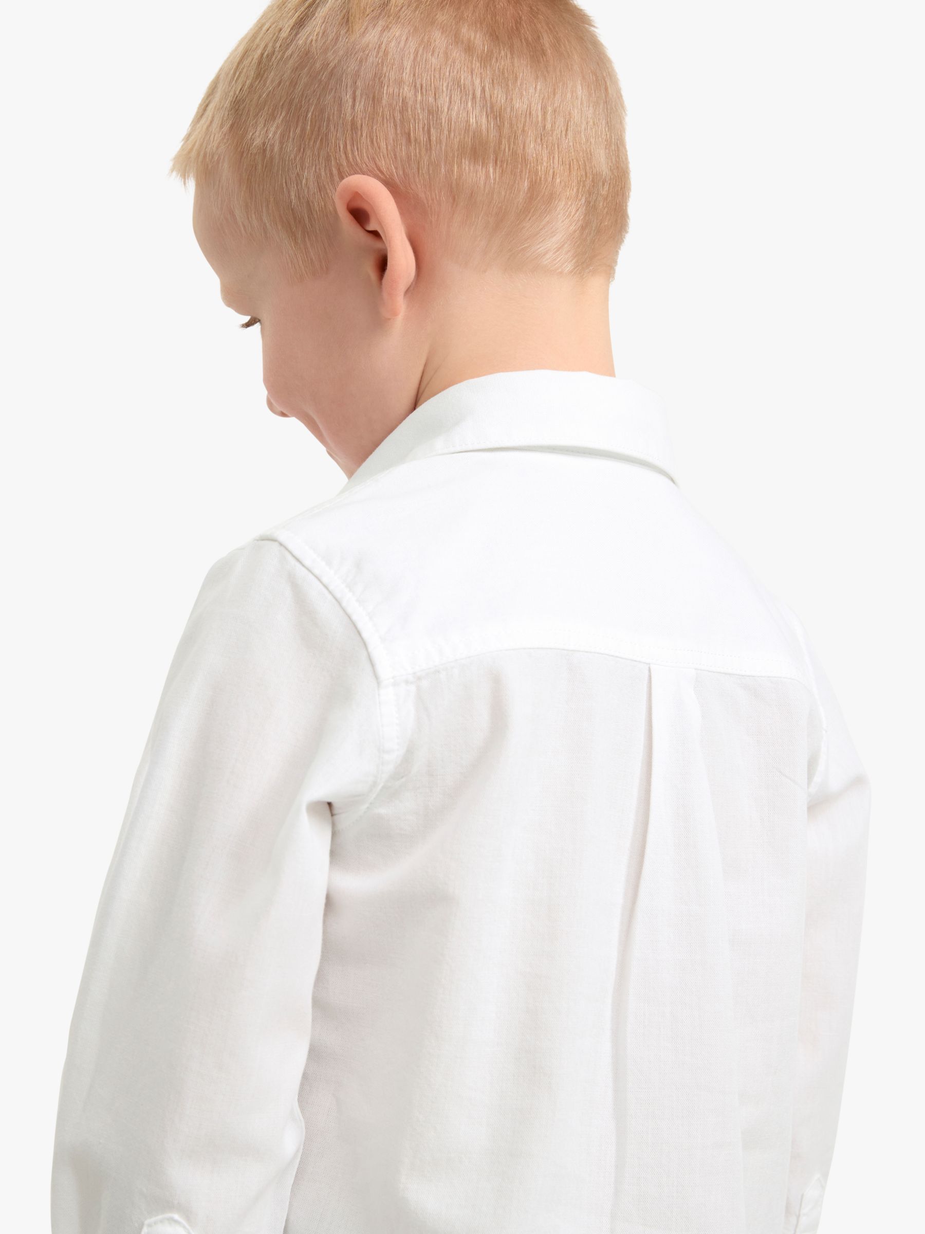 Lindex Kids' Preppy Oxford Long Sleeve Shirt, White, 2 years