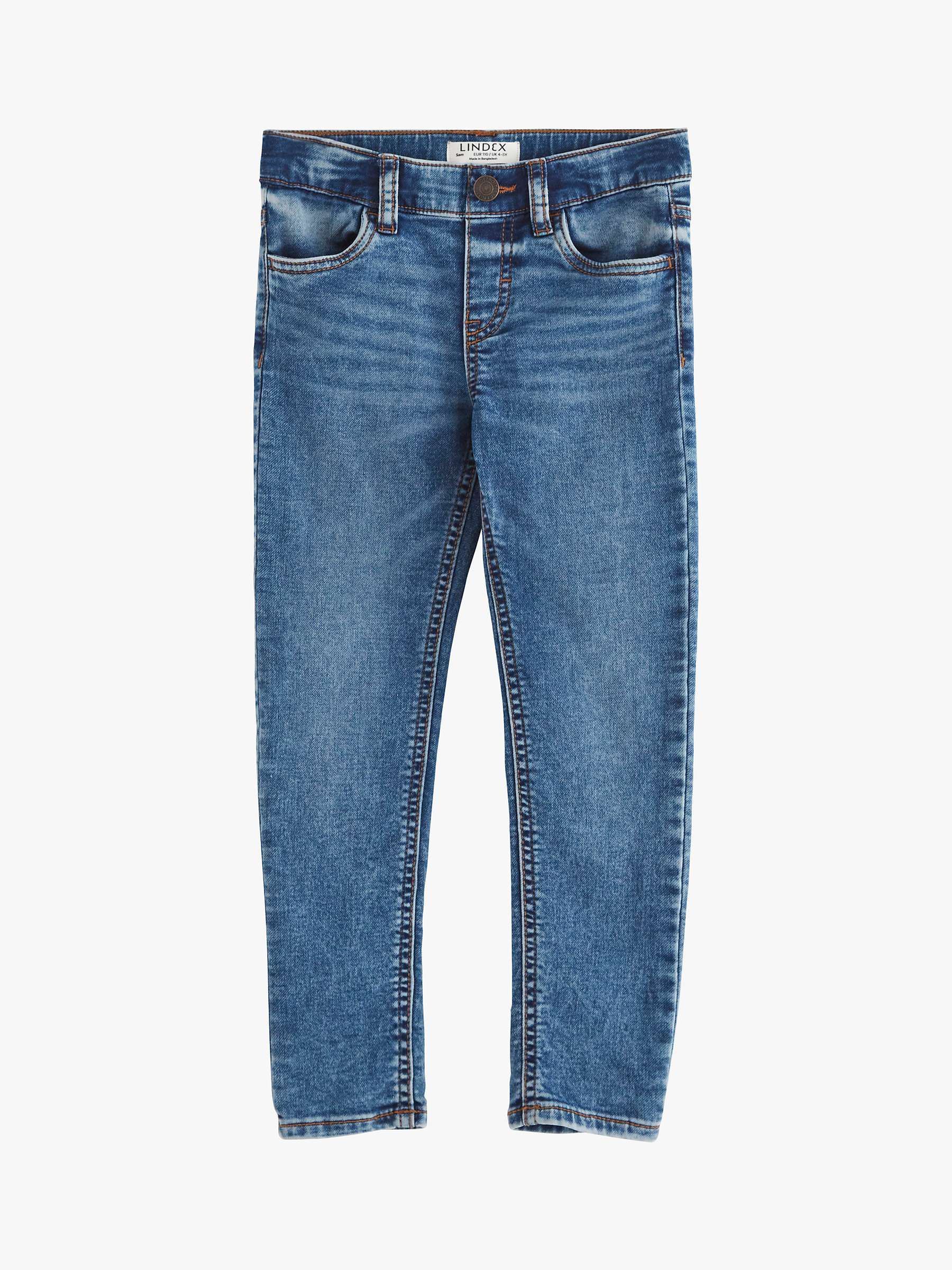 Buy Lindex Kids' Mid Wash Slim Jeans, Blue Online at johnlewis.com