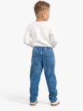 Lindex Kids' Tapered Cotton Blend Jeans, Blue