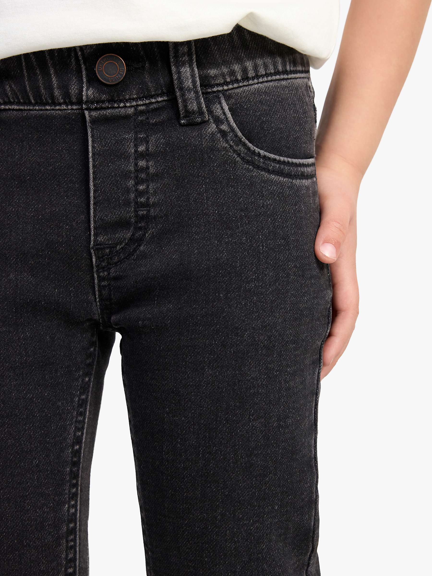 Buy Lindex Kids' Slim Leg Denim Jeans, Black Online at johnlewis.com