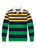Ralph Lauren Kids' Striped Cotton Rugby Shirt, Multi