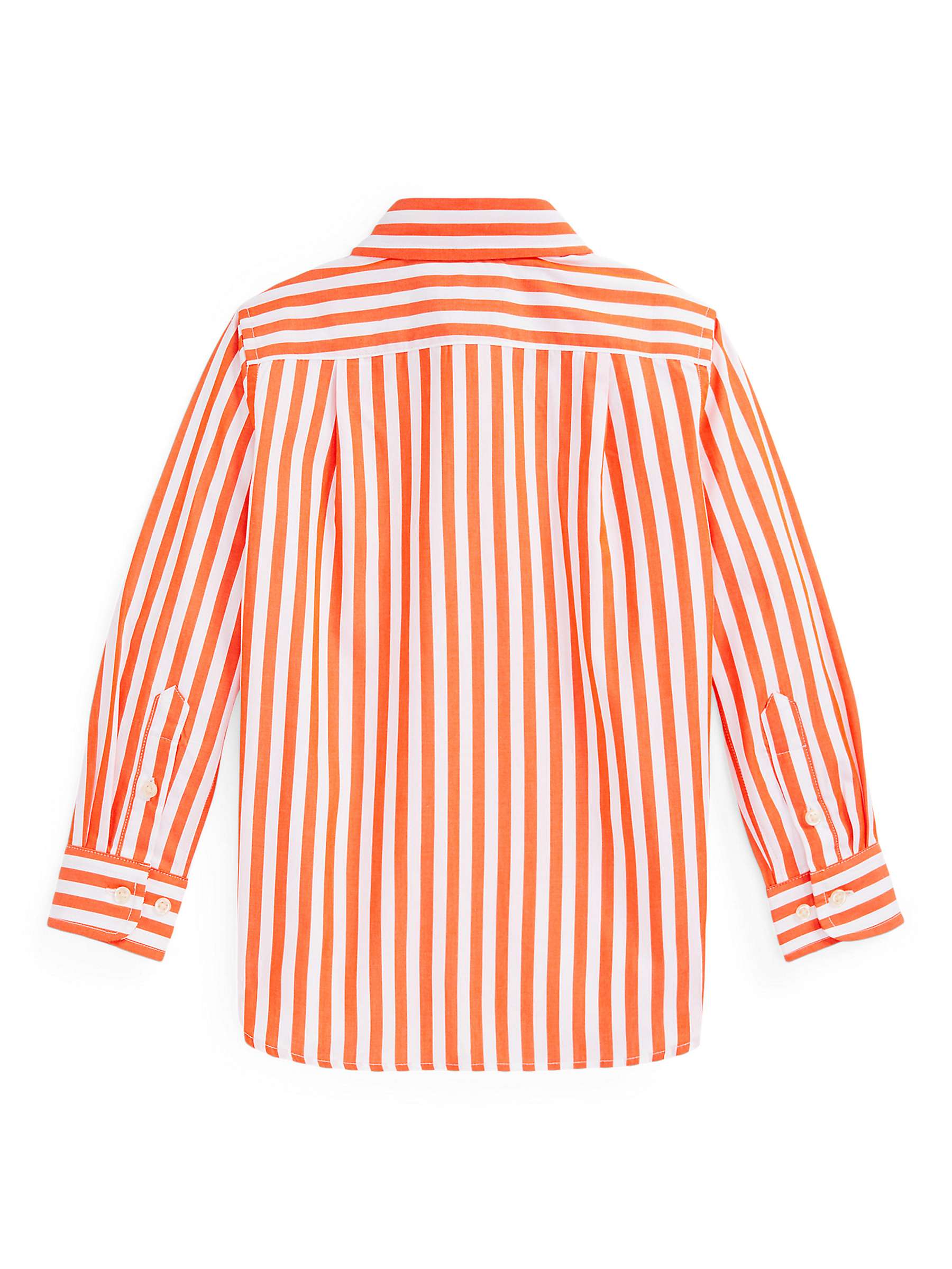 Buy Ralph Lauren Kids' Striped Cotton Sport Shirt, Coastal Orange Online at johnlewis.com