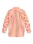 Ralph Lauren Kids' Striped Cotton Sport Shirt, Coastal Orange, Coastal Orange