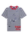 Ralph Lauren Kids' Artistic Stripe Short Sleeve T-Shirt, Newport Navy