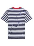 Ralph Lauren Kids' Artistic Stripe Short Sleeve T-Shirt, Newport Navy