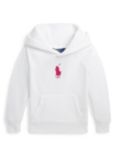 Ralph Lauren Kids' Logo Embroidered Hoodie, White/Pink