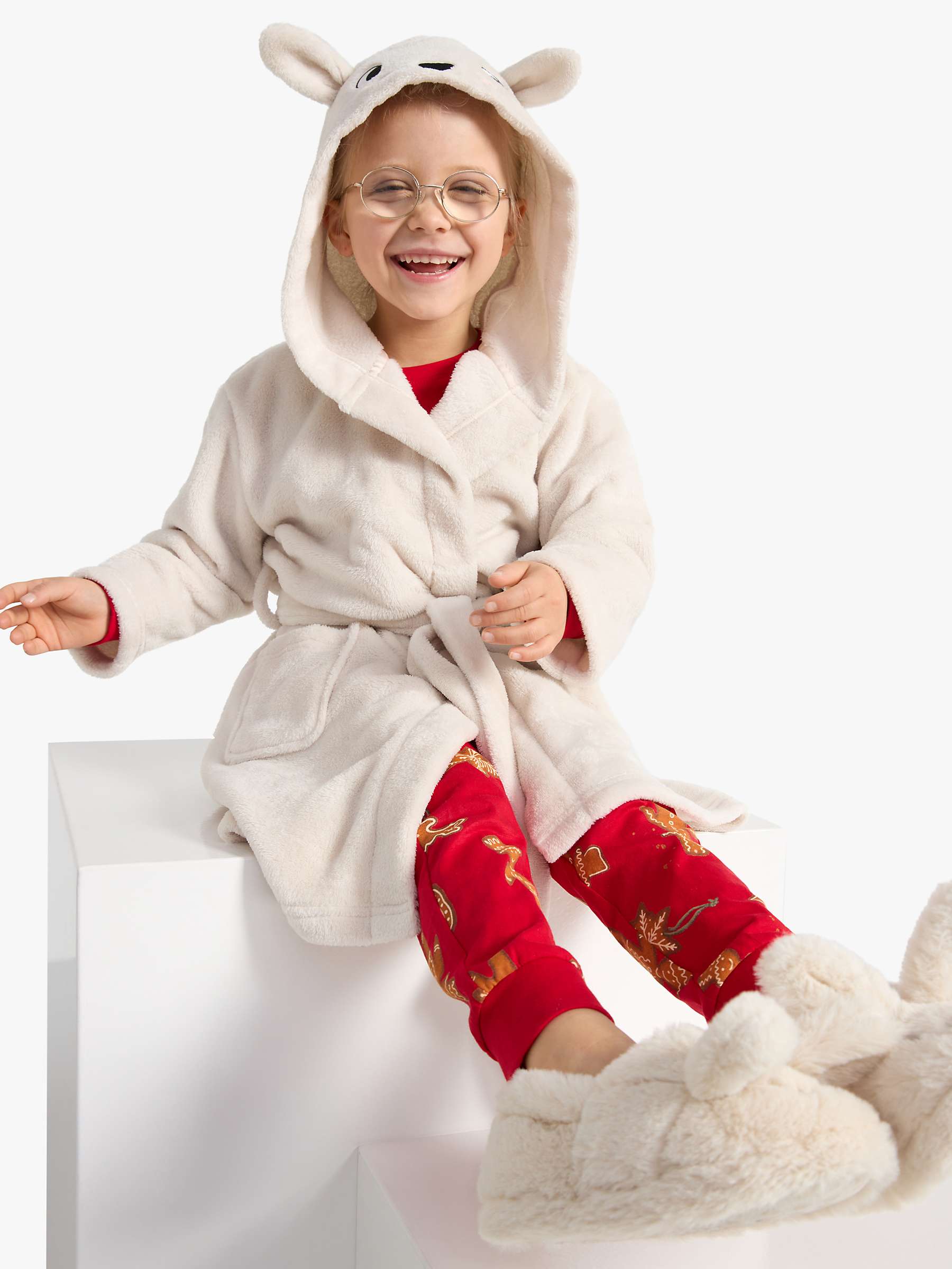 Buy Lindex Kids' Animal Hood Fleece Robe Online at johnlewis.com