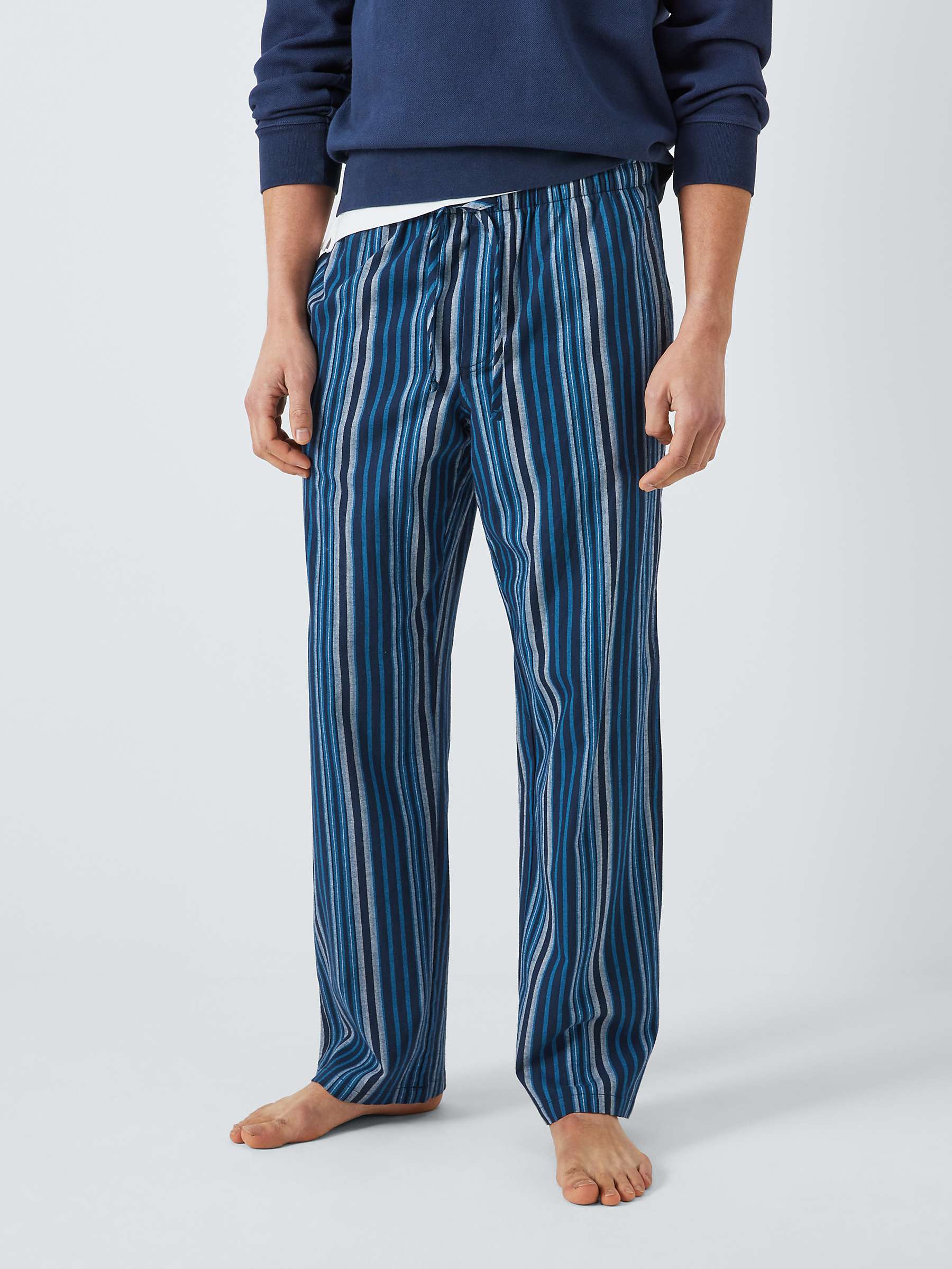 Buy John Lewis Organic Cotton Stripe Woven Lounge Pant, Blue Online at johnlewis.com
