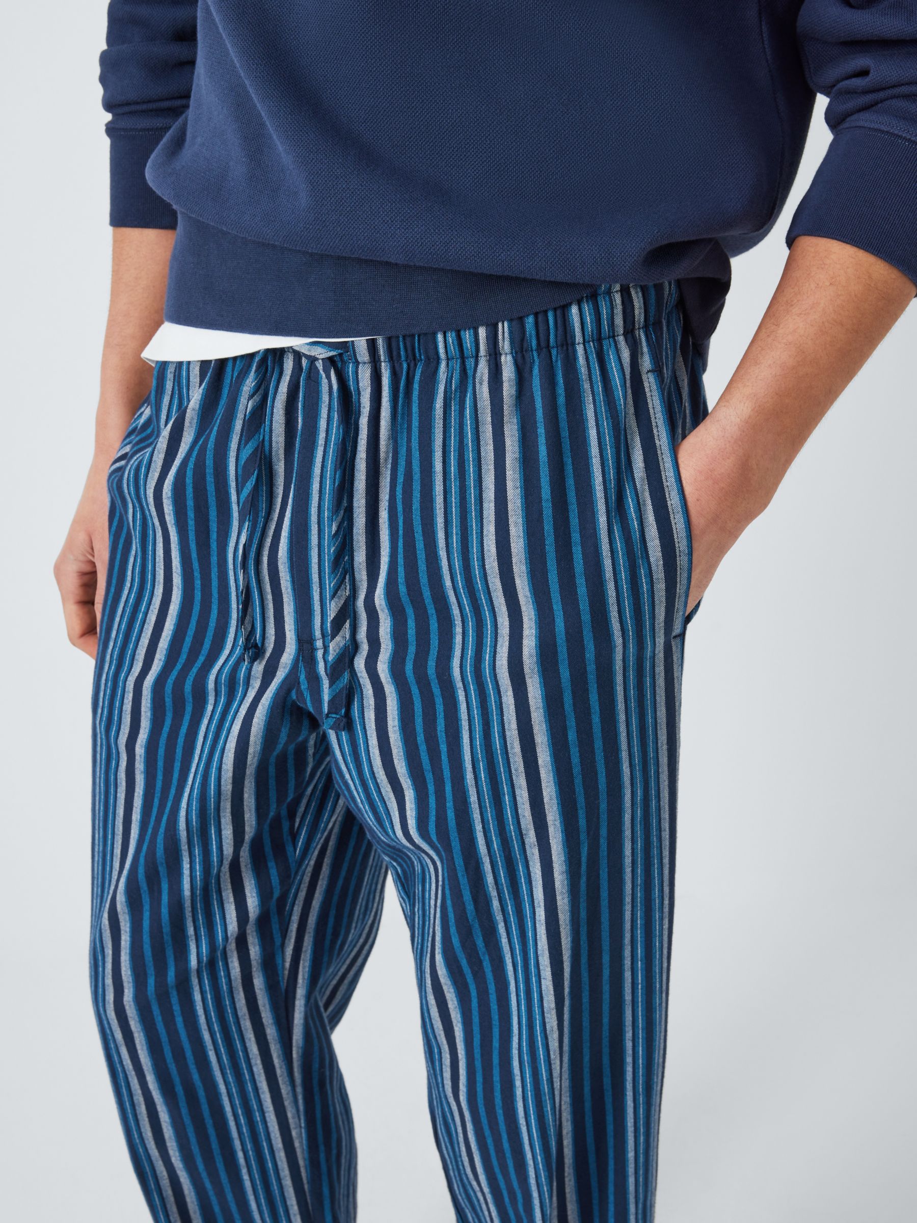 Buy John Lewis Organic Cotton Stripe Woven Lounge Pant, Blue Online at johnlewis.com