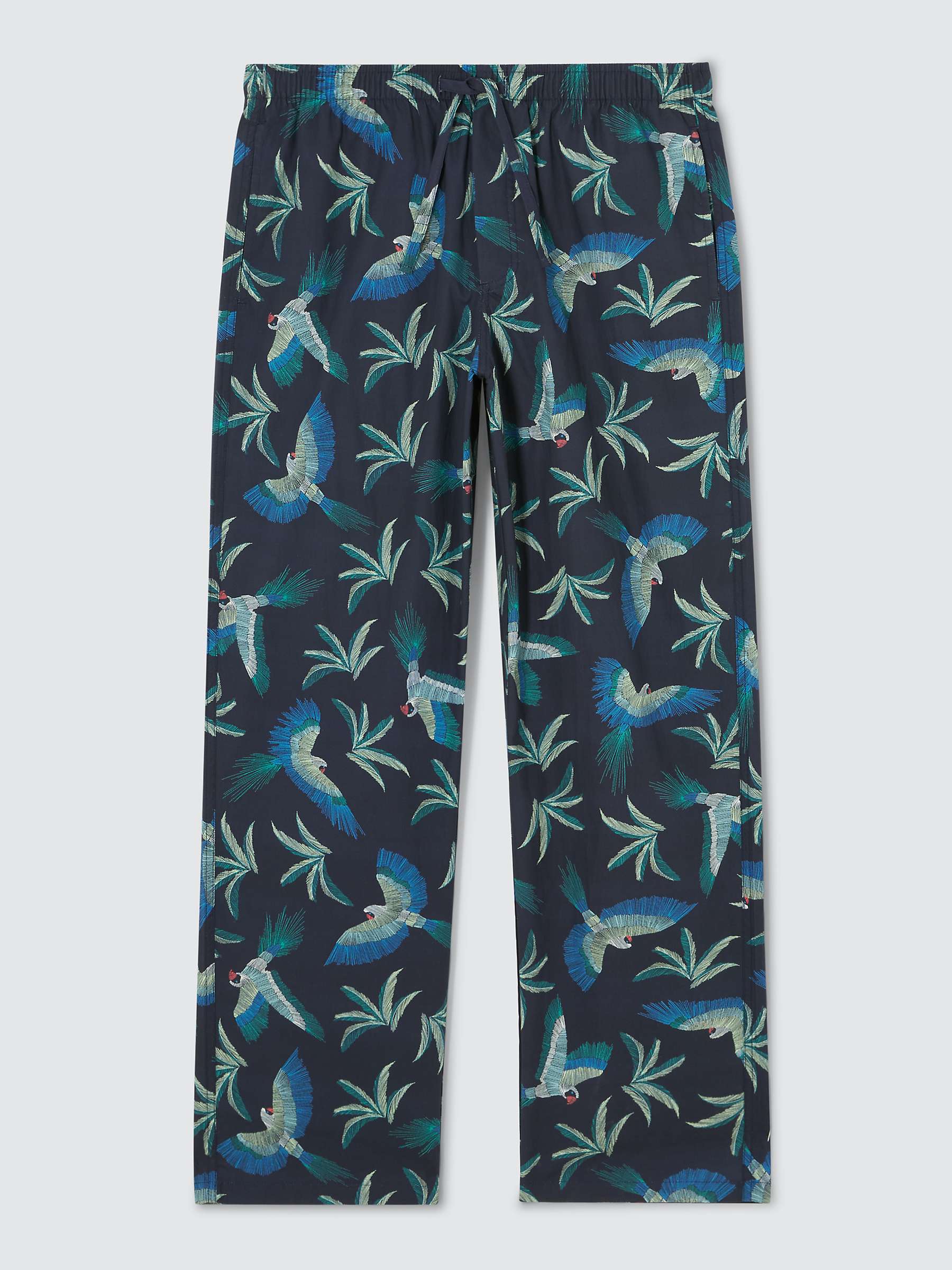 Buy John Lewis Organic Cotton Parrot Print Lounge Pants, Navy/Multi Online at johnlewis.com