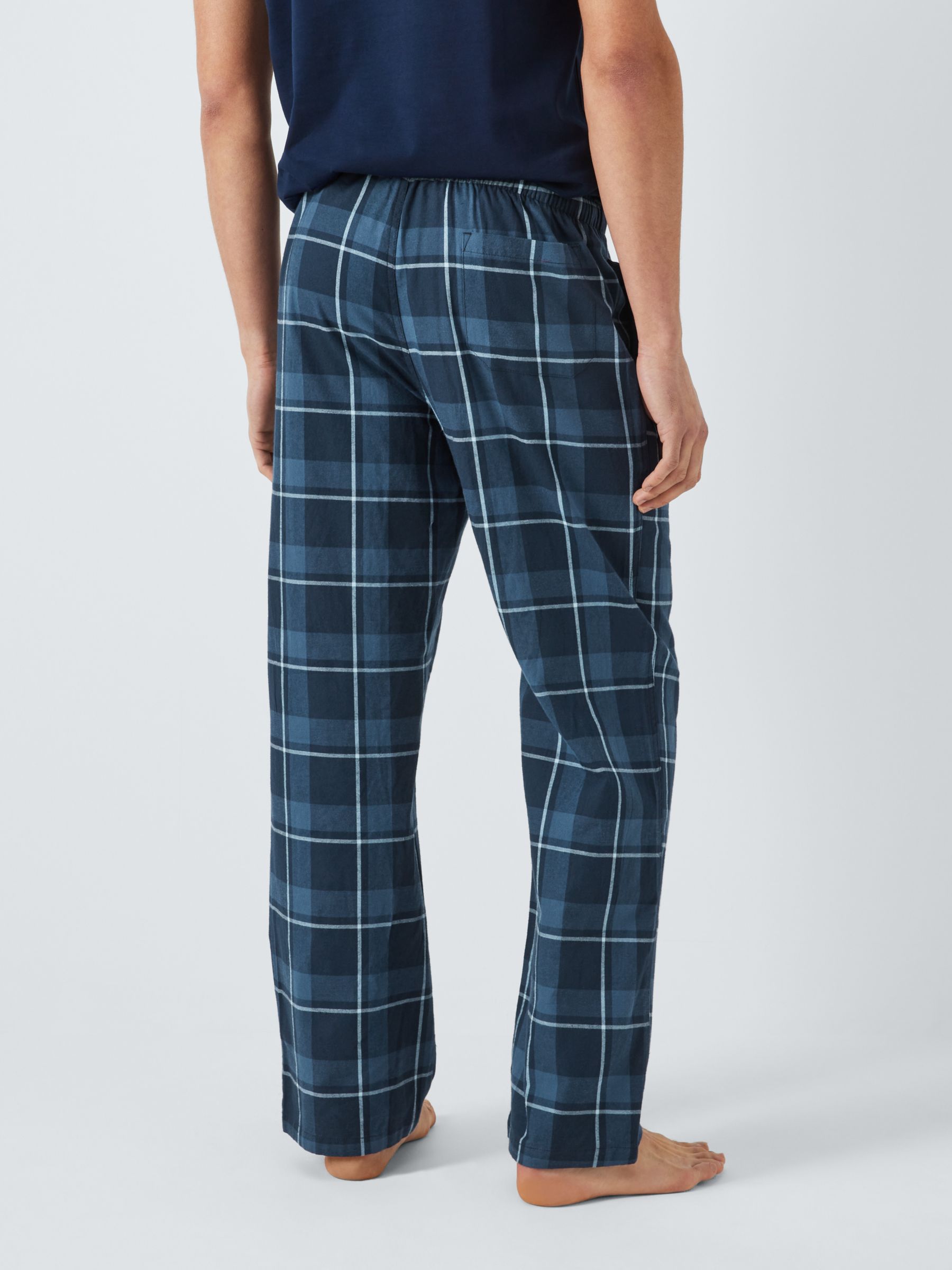 Essentials Men's Straight-Fit Woven Pajama Pant, Navy Gingham, Small