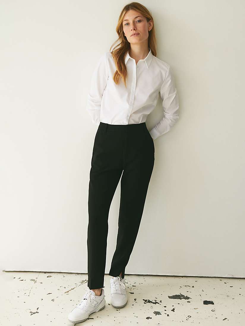 Buy Part Two Urbana Straight High Waist Trousers, Black Online at johnlewis.com