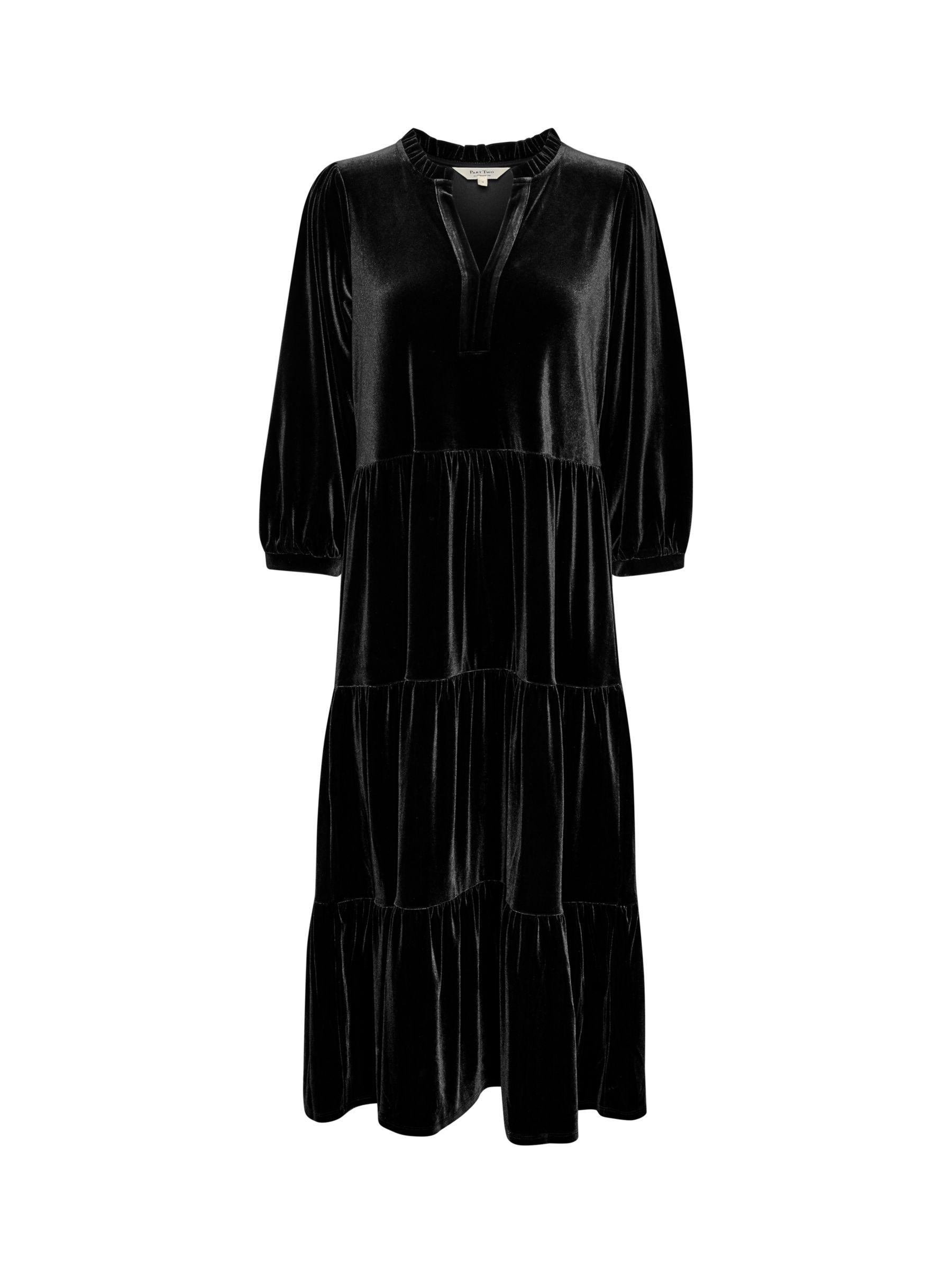 Buy Part Two Viggasa Velvet 3/4 Sleeve Midi Dress Online at johnlewis.com