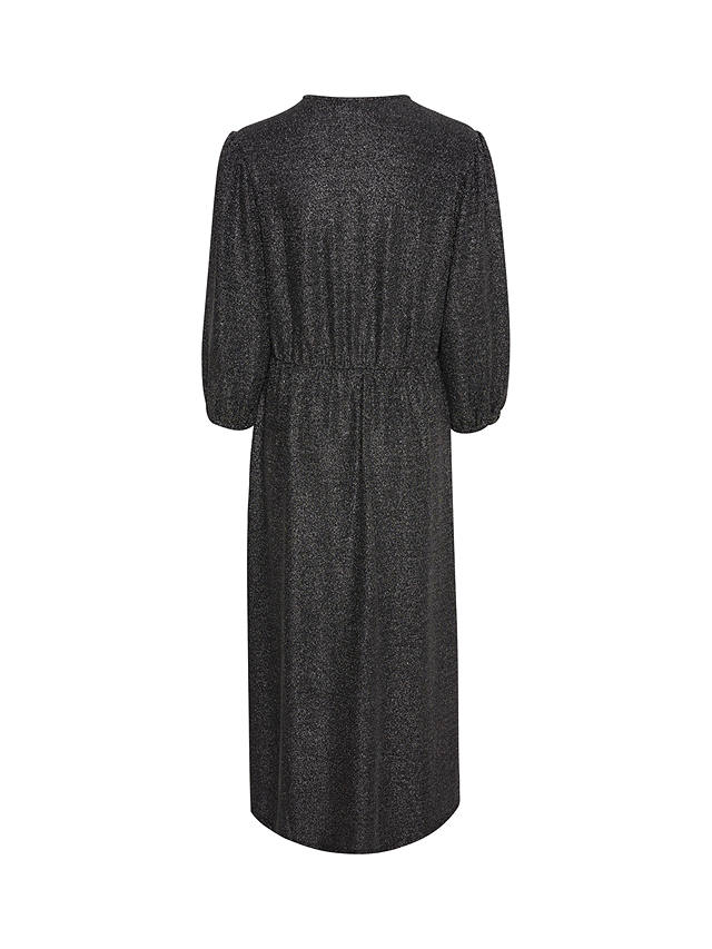 Part Two Dalmine 3/4 Sleeve Glitter Wrap Maxi Dress, Black