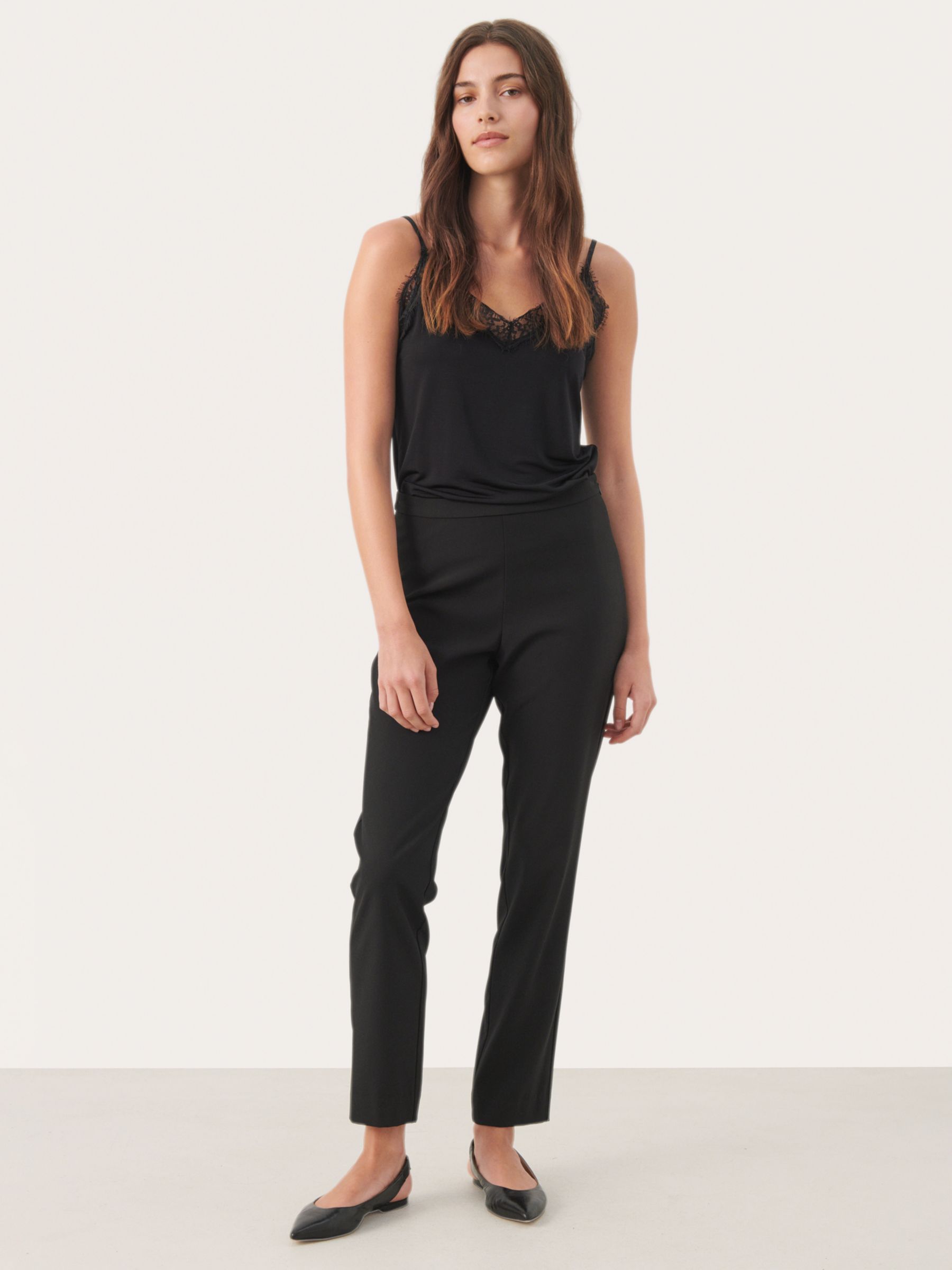 Part Two Dara Cropped Chino Trousers, Black, 8