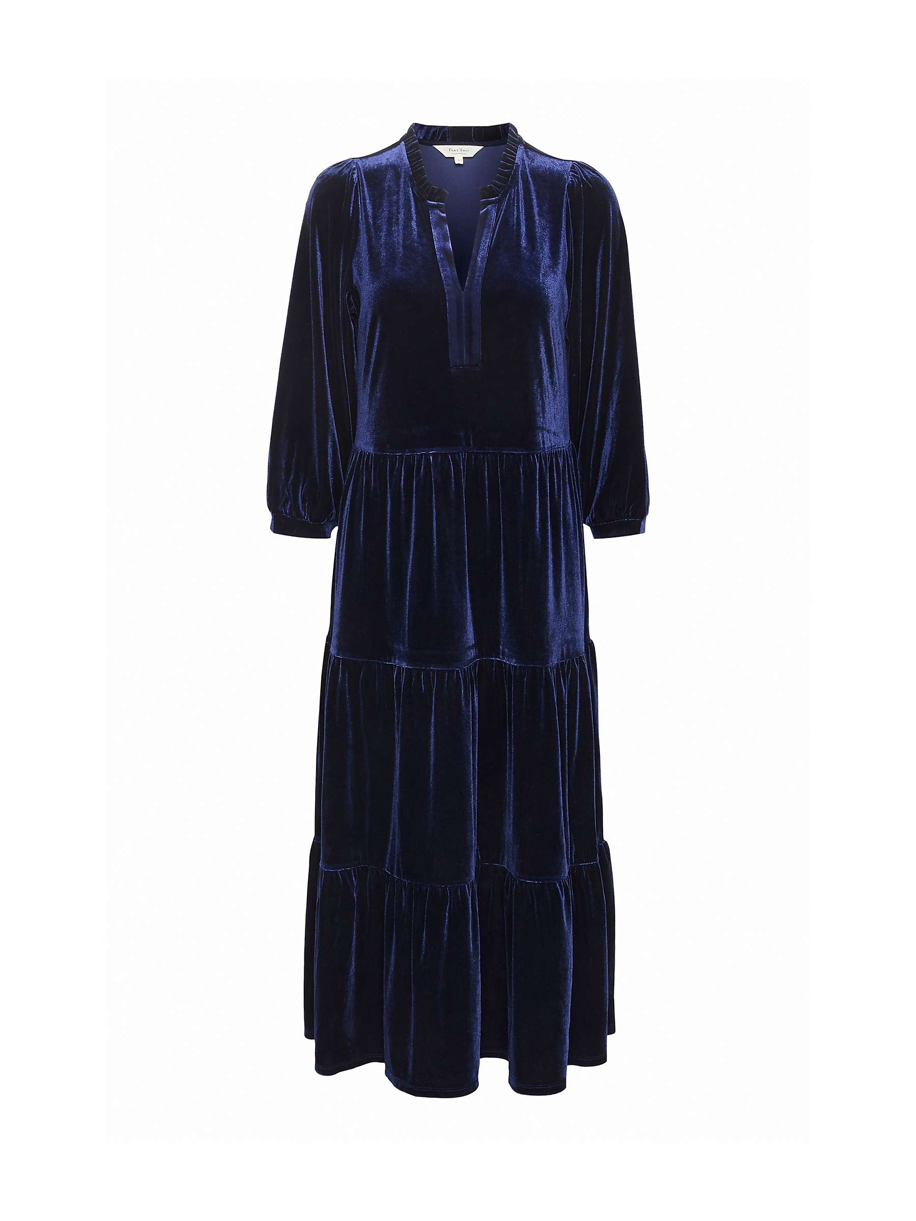Buy Part Two Viggasa Velvet 3/4 Sleeve Midi Dress Online at johnlewis.com