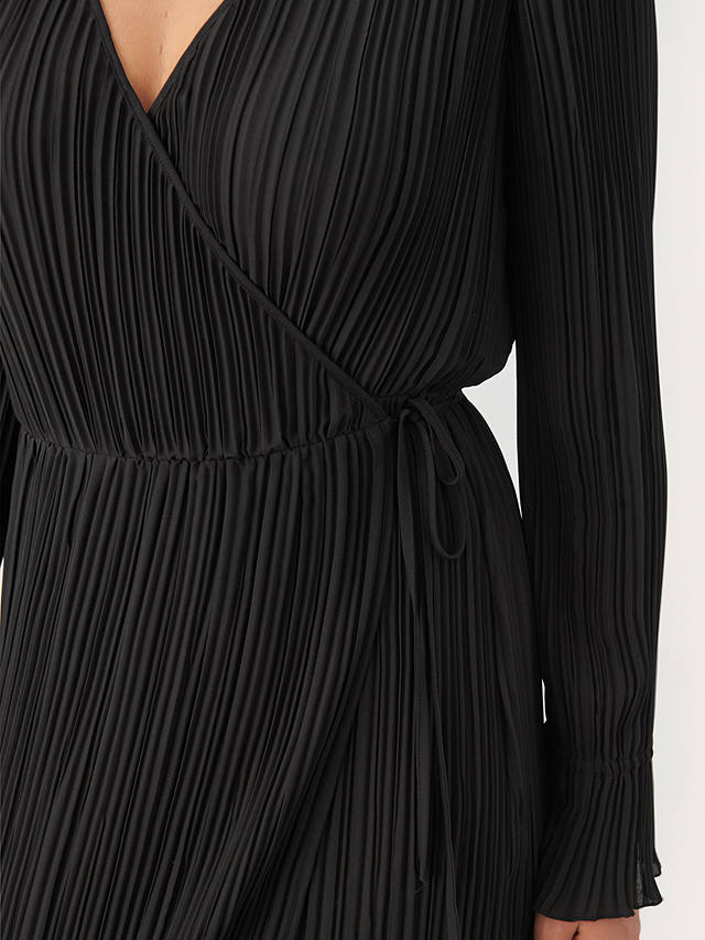 Part Two Diga Long Sleeve V-Neck Wrap Dress, Black