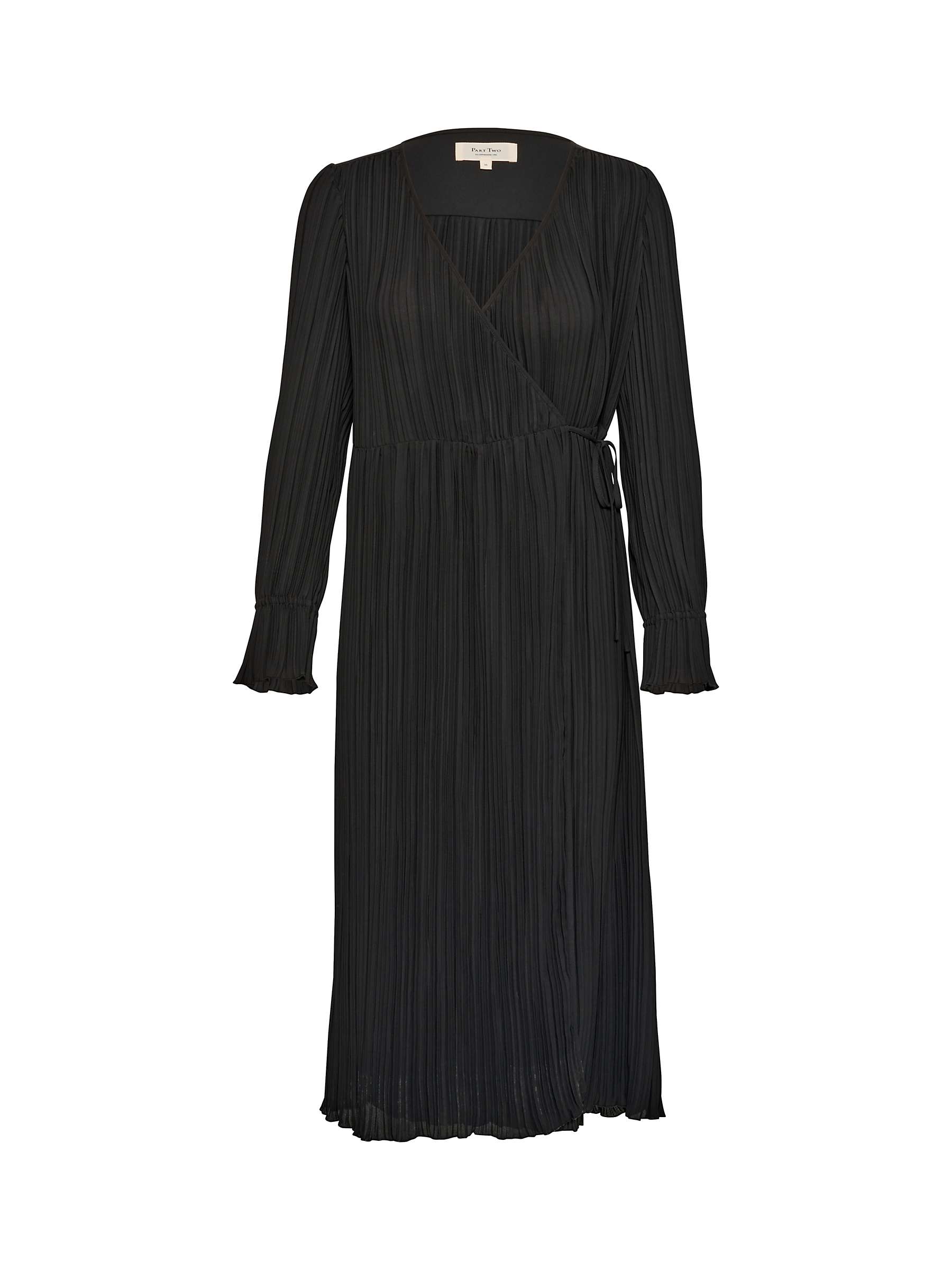 Buy Part Two Diga Long Sleeve V-Neck Wrap Dress, Black Online at johnlewis.com