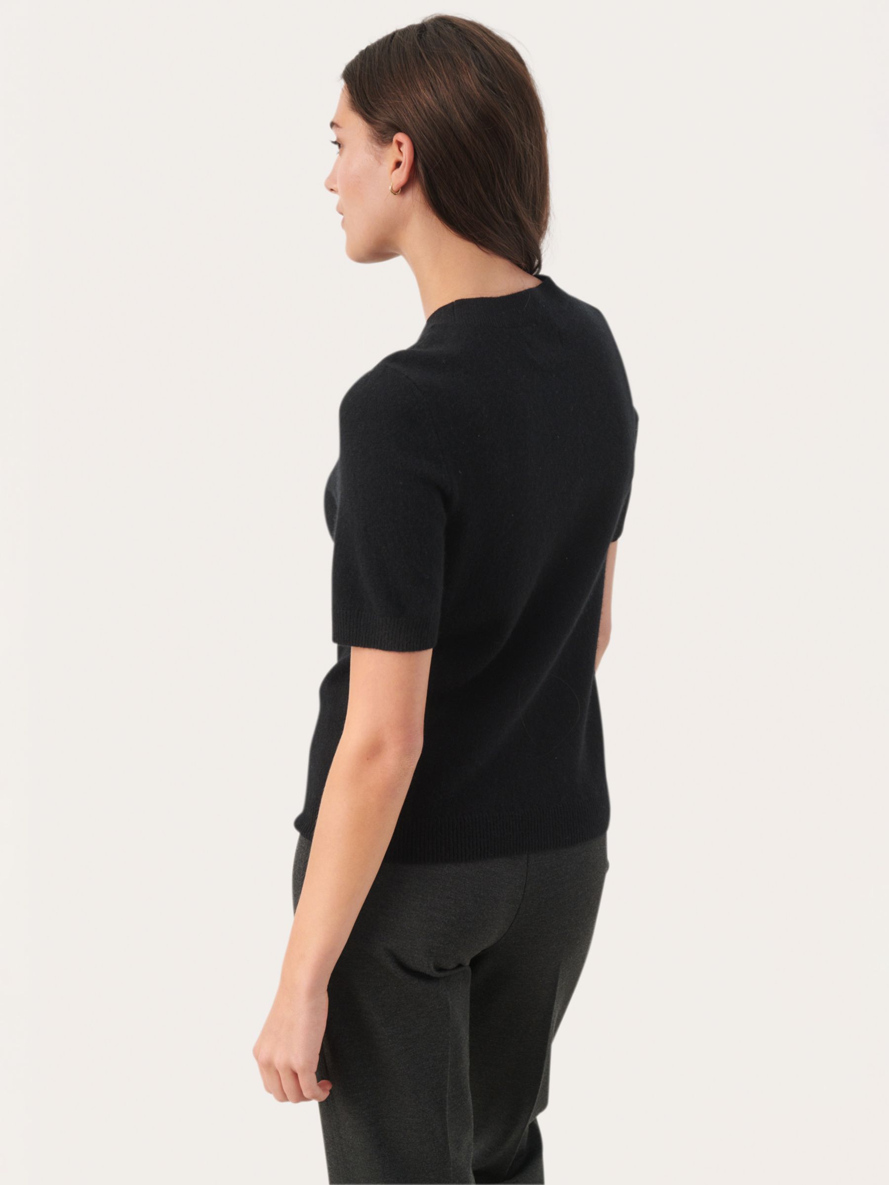 Buy Part Two Everlotta Short Sleeve Cashmere Jumper, Black Online at johnlewis.com