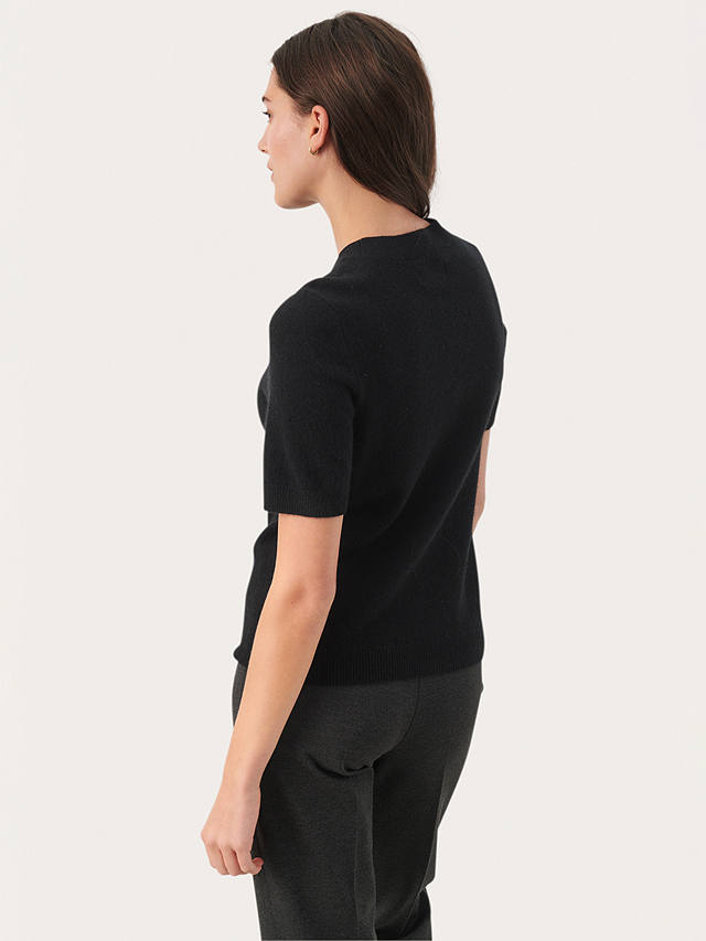 Part Two Everlotta Short Sleeve Cashmere Jumper, Black, Black