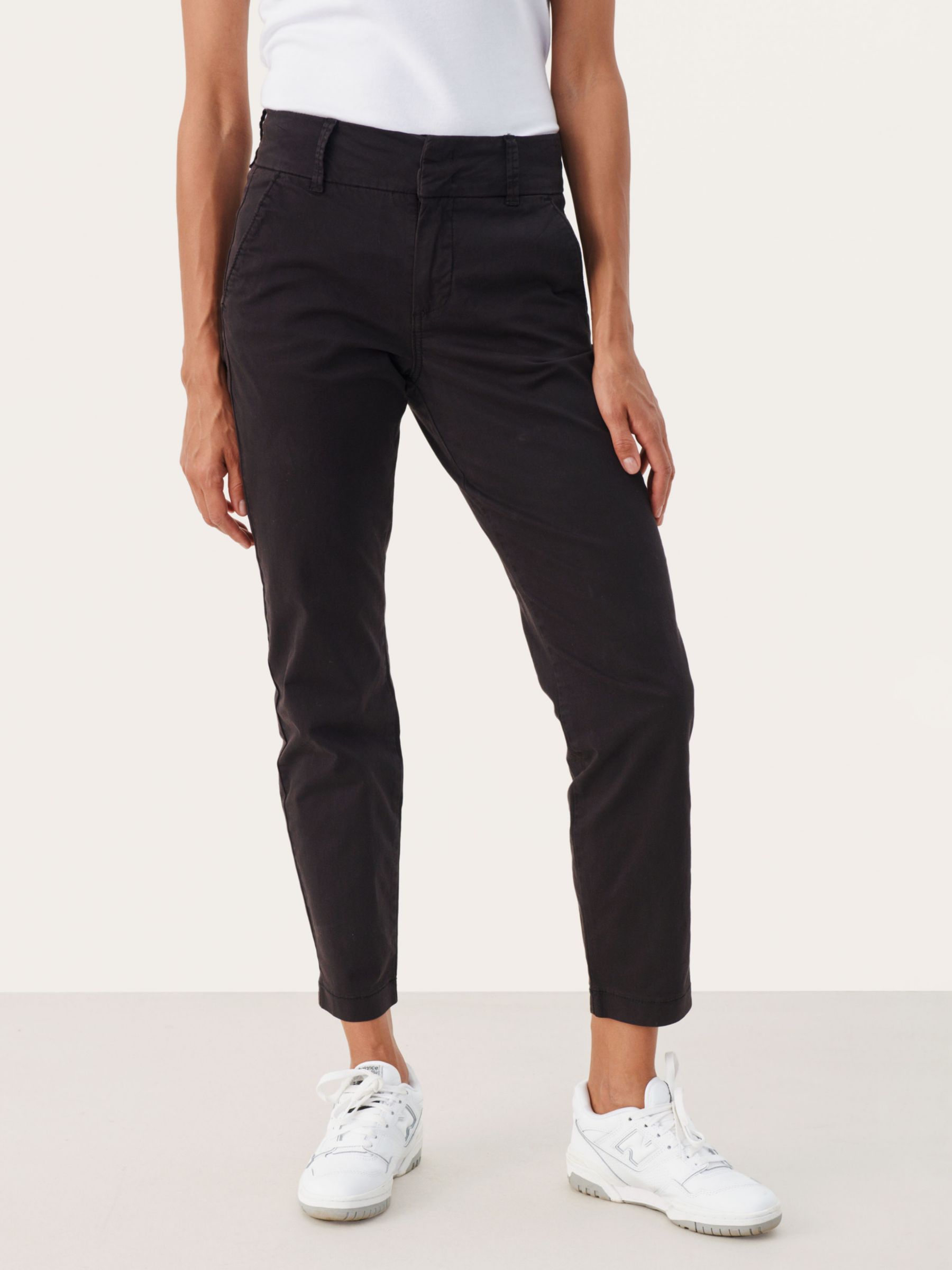 Part Two Soffys Cropped Chino Trousers, Black, 8
