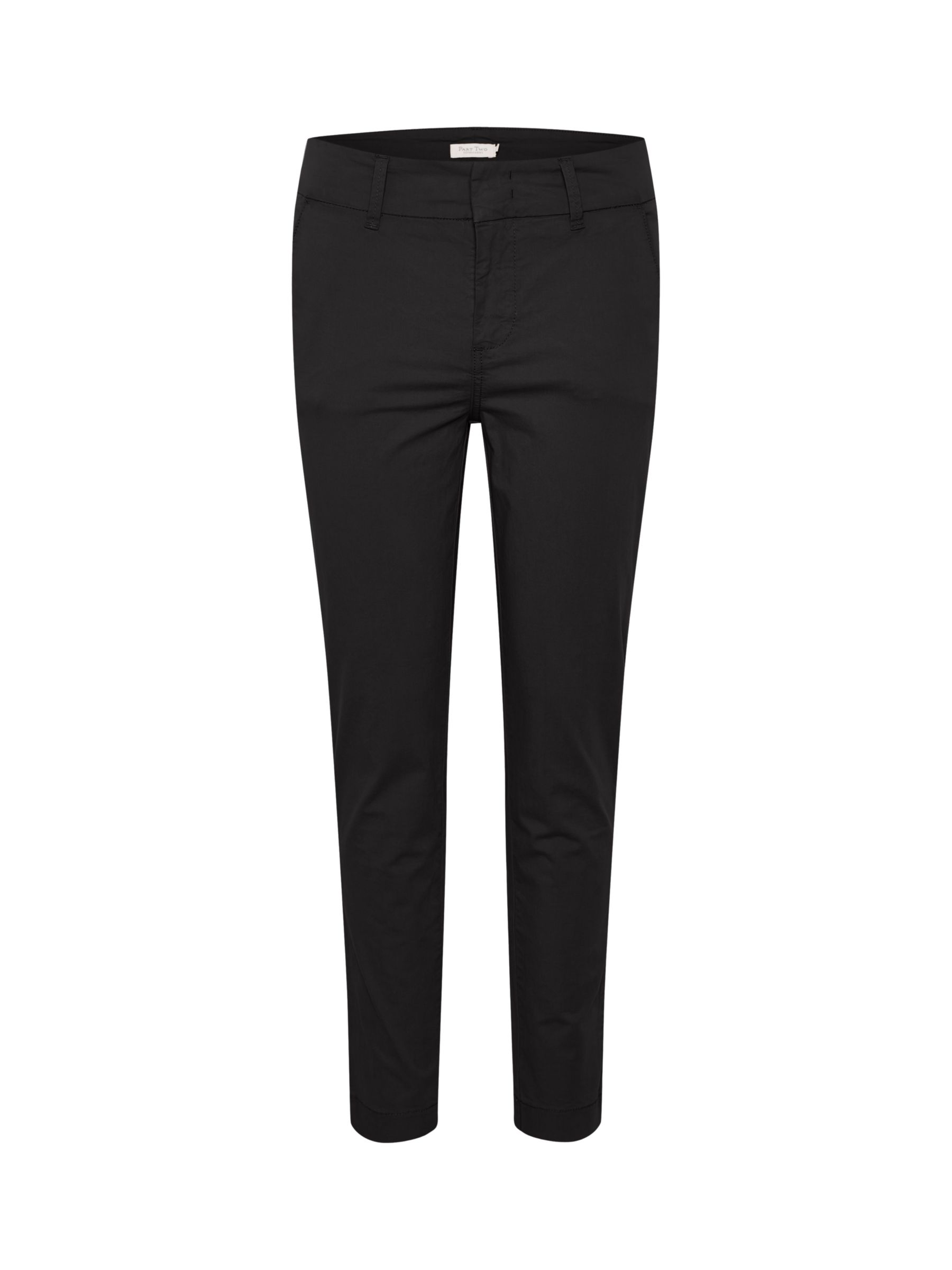 Part Two Soffys Cropped Chino Trousers, Black at John Lewis & Partners