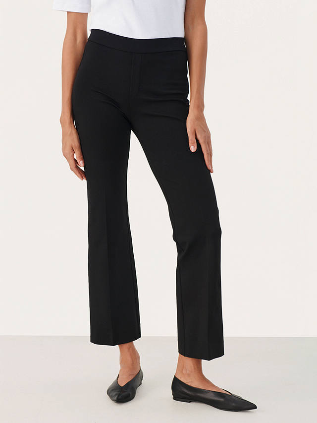 Part Two Ponta Cropped Comfort Waist Trousers, Black