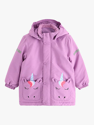Lindex Kids' Unicorn Water Repellent Padded Jacket, Lilac