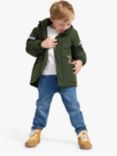 Lindex Kids' Dinosaur Padded Hooded Jacket, Green