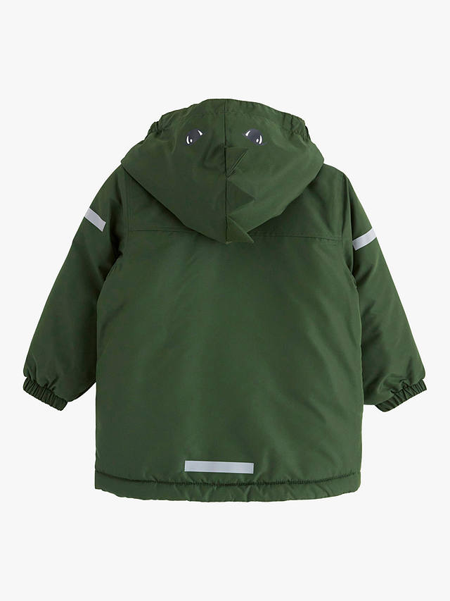 Lindex Kids' Dinosaur Padded Hooded Jacket, Green