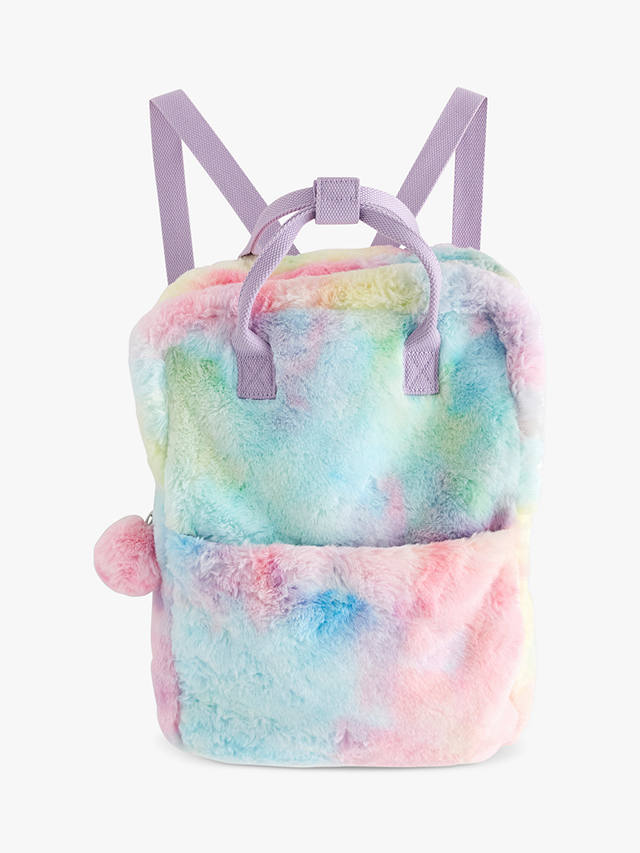Lindex Kids' Fur Rainbow Backpack, Pink/Multi