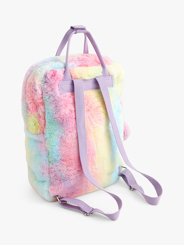 Lindex Kids' Fur Rainbow Backpack, Pink/Multi