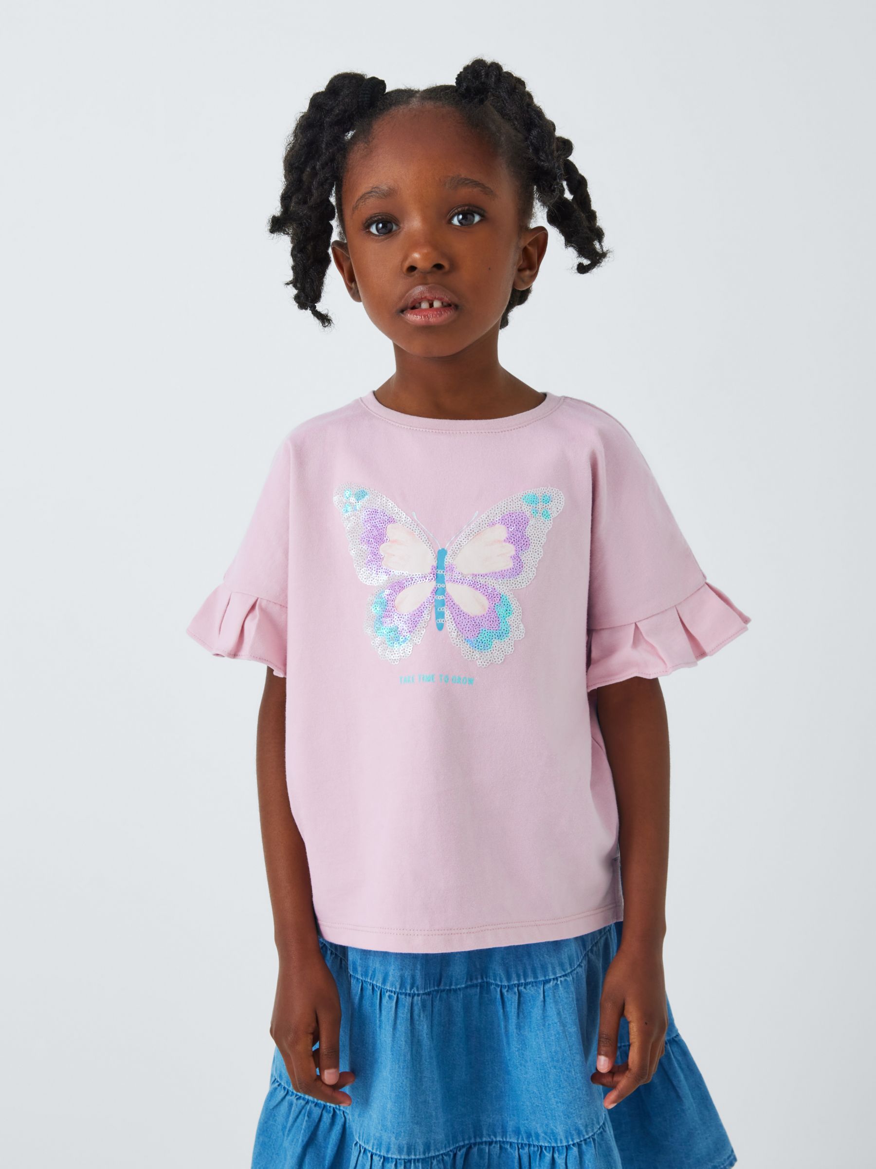 John Lewis Kids' Sequin Butterfly T-Shirt, Winsome Orchid, 10 years