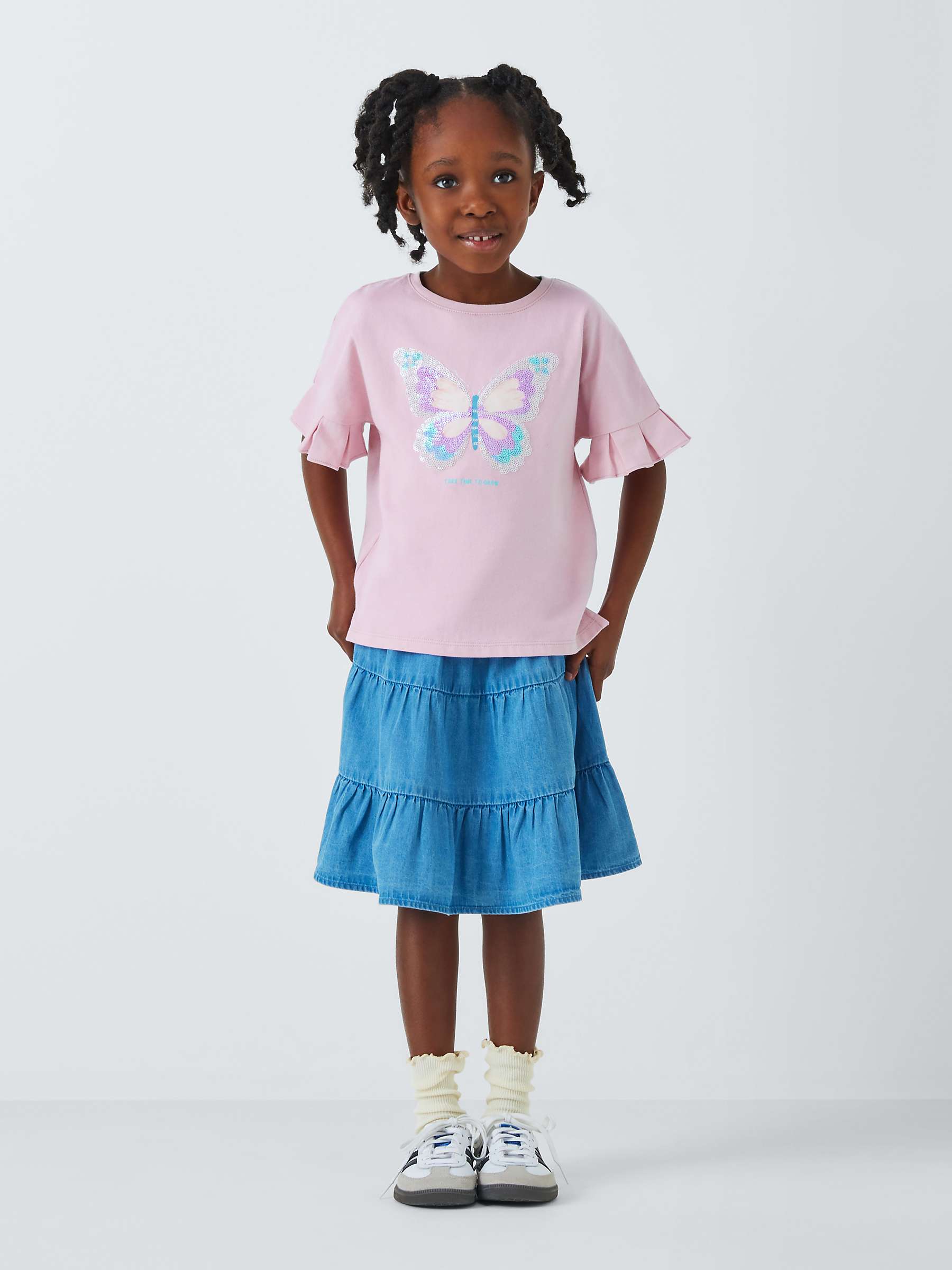 Buy John Lewis Kids' Sequin Butterfly T-Shirt, Winsome Orchid Online at johnlewis.com