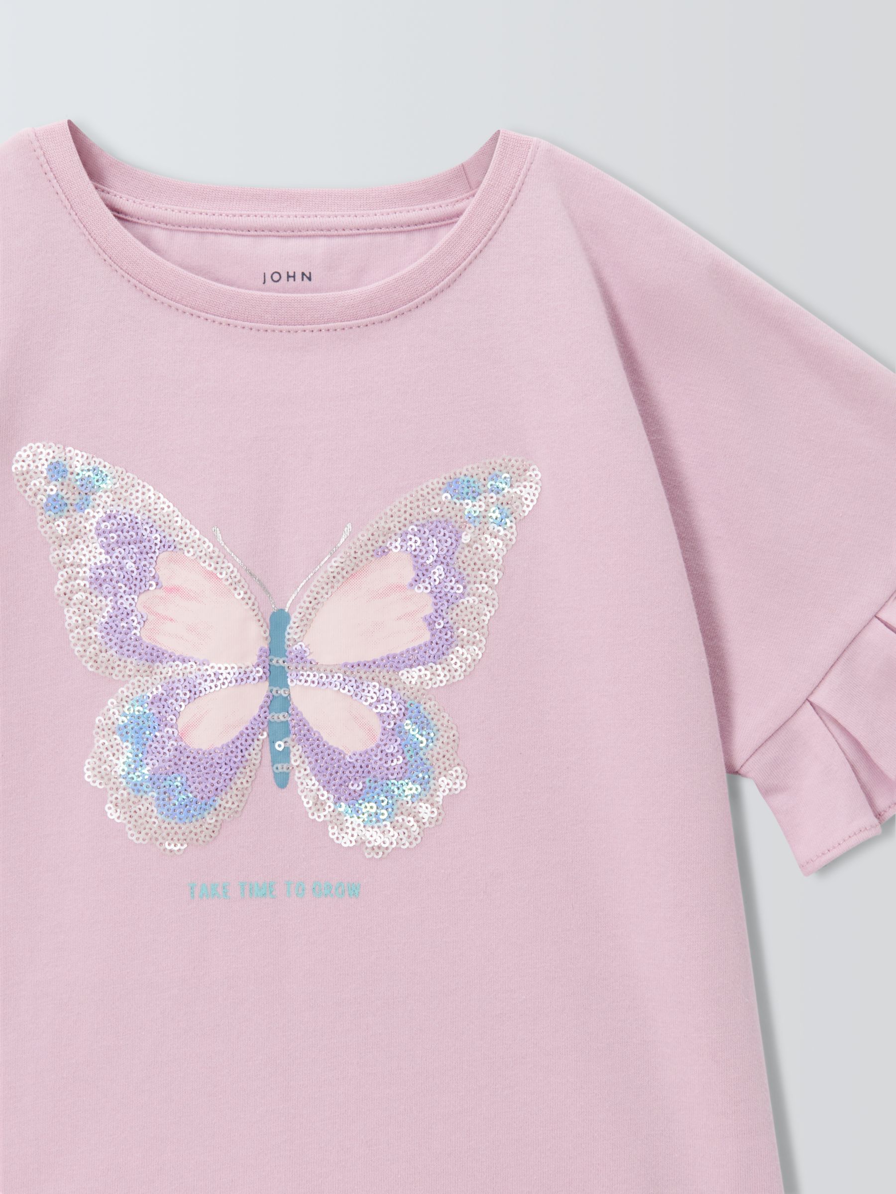 John Lewis Kids' Sequin Butterfly T-Shirt, Winsome Orchid, 10 years
