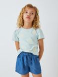 John Lewis Kids' Daisy Stripe T-Shirt, Skyway