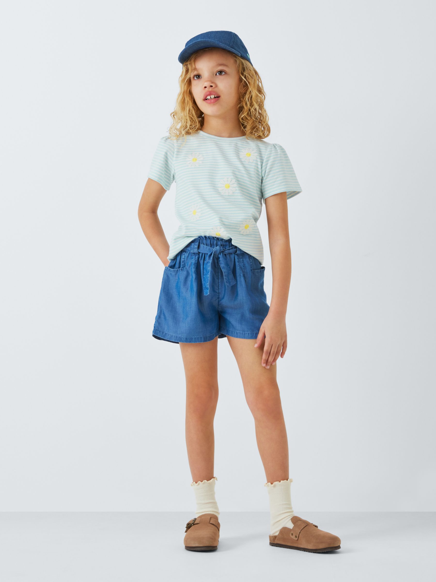 John Lewis Kids' Daisy Stripe T-Shirt, Skyway, 9 years