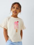 John Lewis Kids' Sequin Ice Lolly T-Shirt, Gardenia