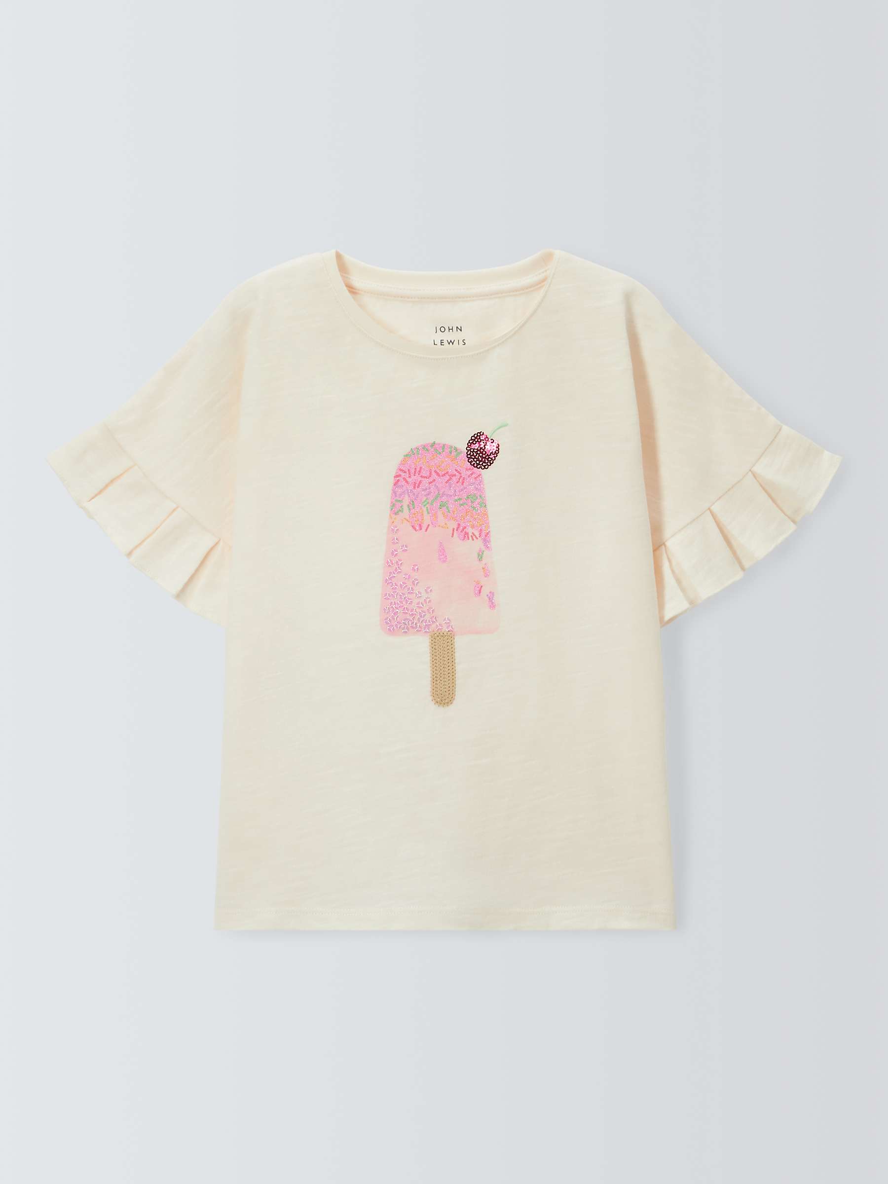 Buy John Lewis Kids' Sequin Ice Lolly T-Shirt, Gardenia Online at johnlewis.com