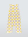 John Lewis ANYDAY Baby Checker Romper, Yellow, Yellow