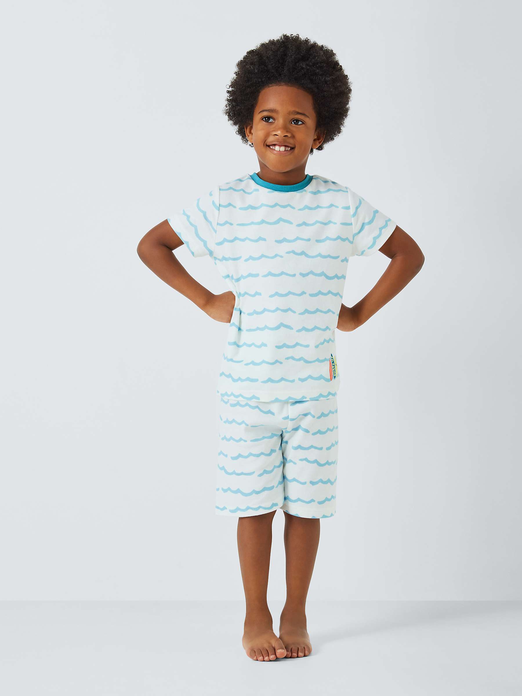 Buy John Lewis Kids' Surf Print Shorts Pyjamas, Pack of 2, Blue/Multi Online at johnlewis.com