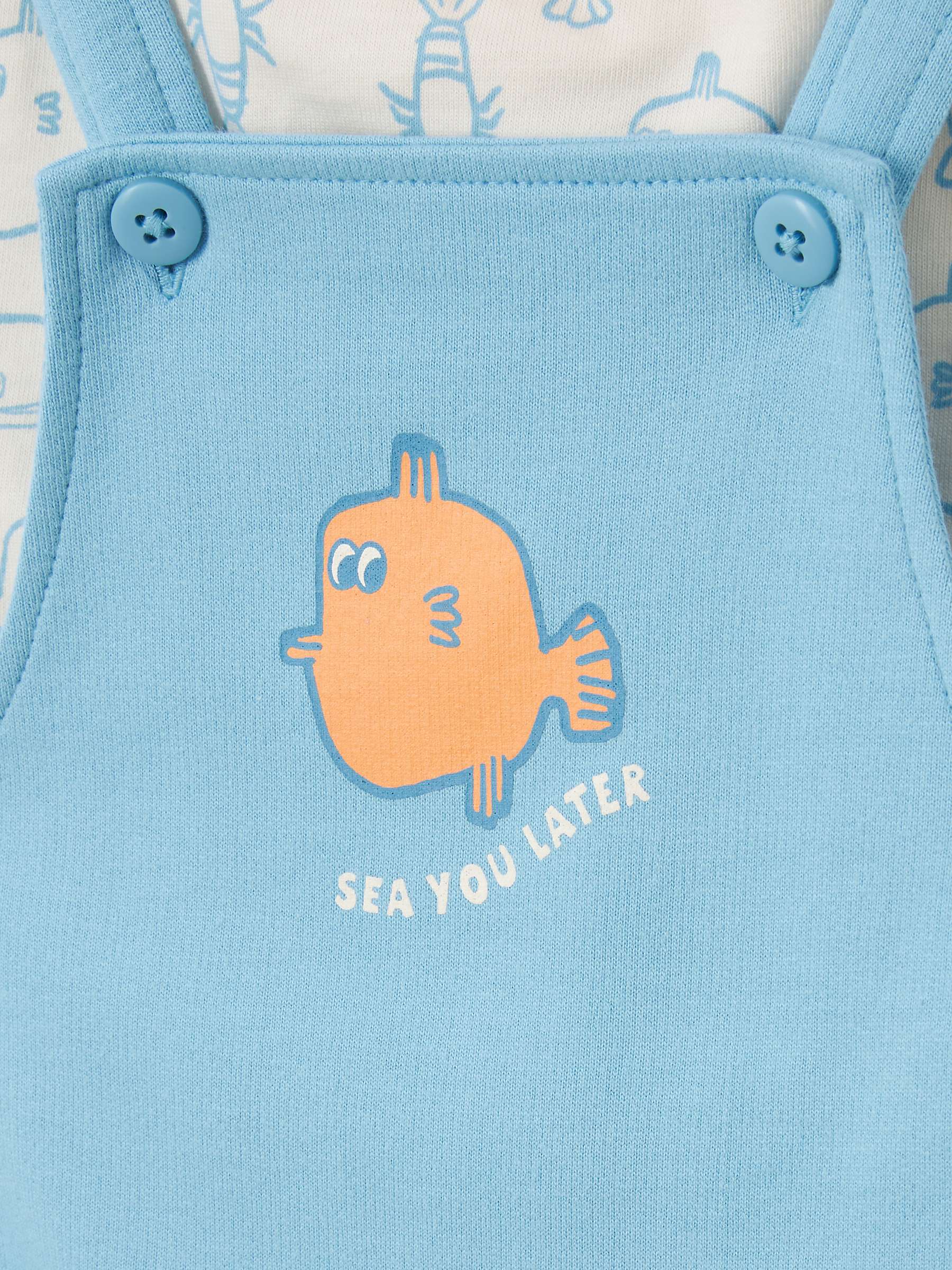 Buy John Lewis ANYDAY Baby Fish Dungarees & T-Shirt Set, Blue Online at johnlewis.com