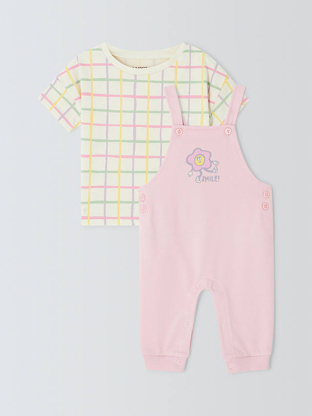 John Lewis ANYDAY Baby Smile Dungarees and T-Shirt Set
