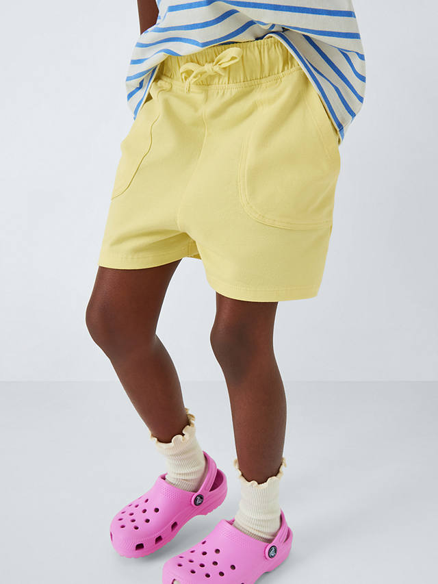 John Lewis Kids' Jersey Plain/Floral Shorts, Pack of 2, Yellow