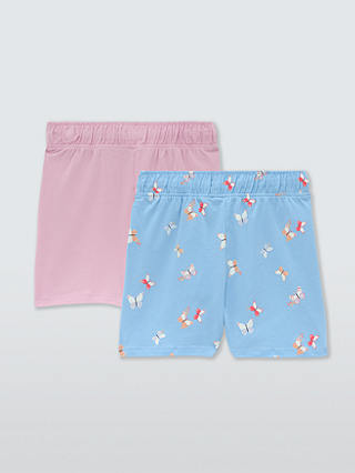 John Lewis Kids' Jersey Plain/Butterfly Shorts, Pack of 2, Multi