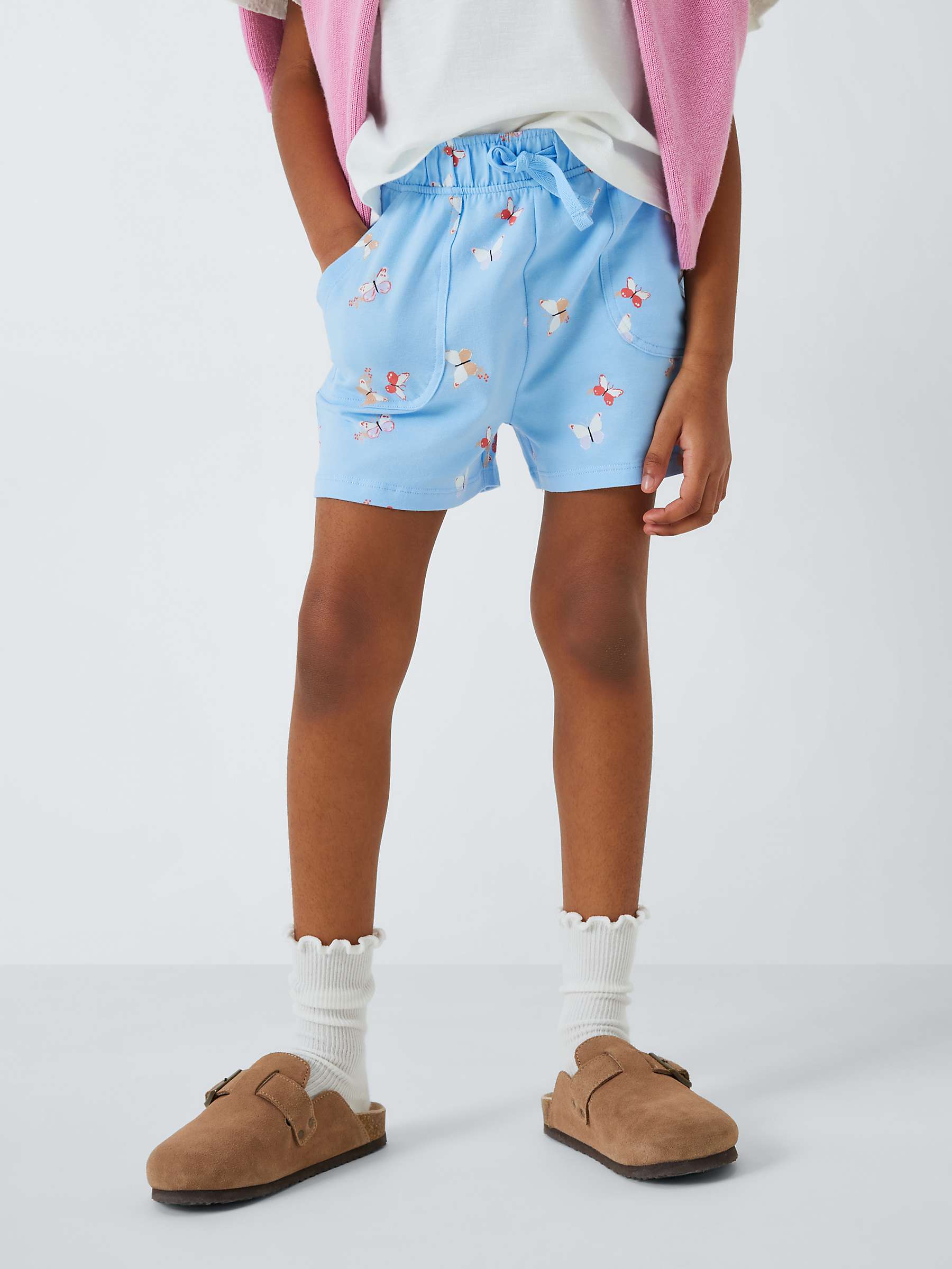 Buy John Lewis Kids' Jersey Plain/Butterfly Shorts, Pack of 2, Multi Online at johnlewis.com