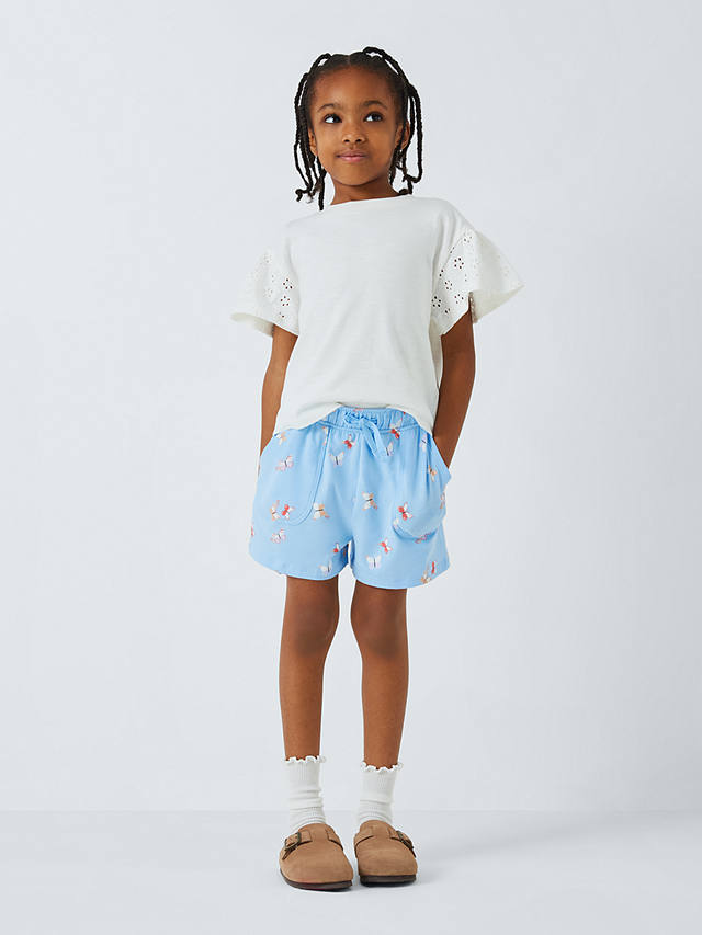 John Lewis Kids' Jersey Plain/Butterfly Shorts, Pack of 2, Multi