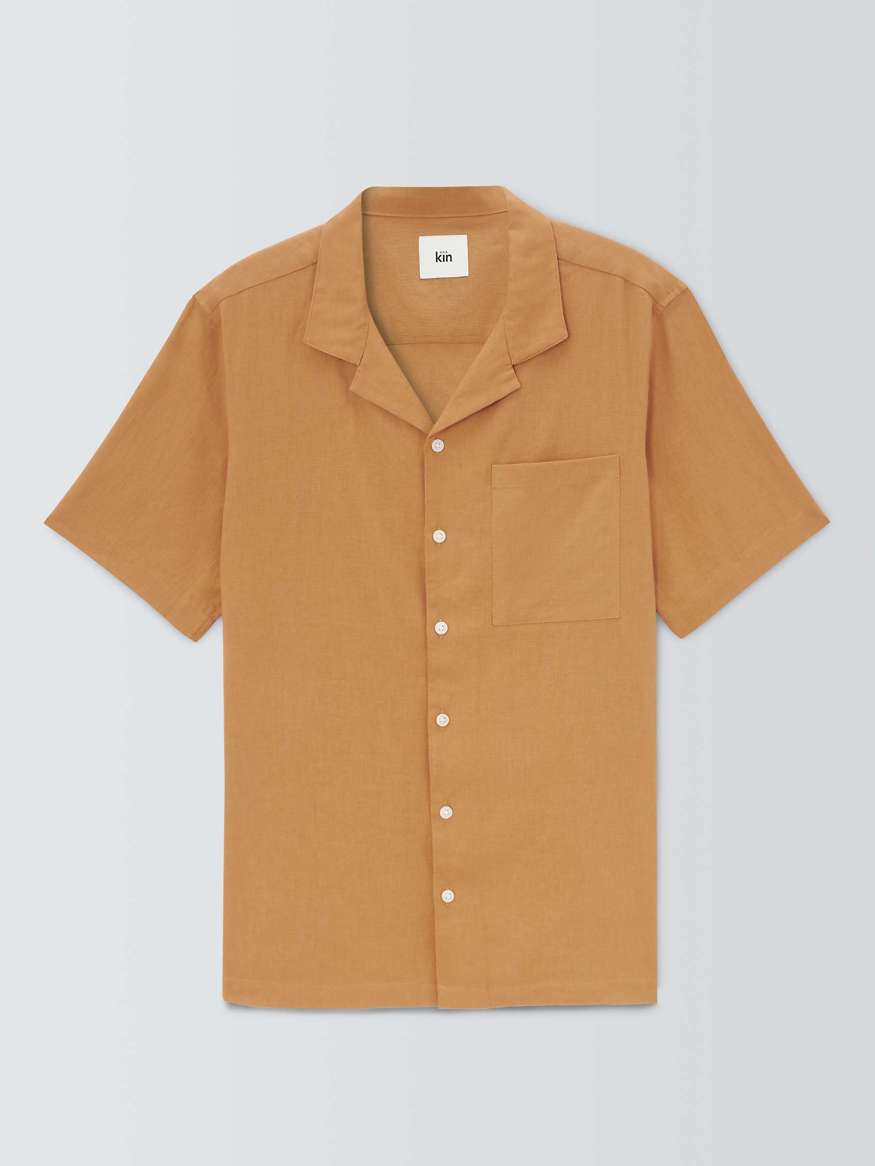 Buy Kin Linen Blend Revere Collar Short Sleeve Shirt Online at johnlewis.com