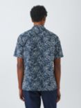 Kin Short Sleeve All Embroidery Shirt, Navy/White